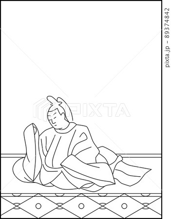 線画百人一首 No.016 線画百人一首 No.016 89374842