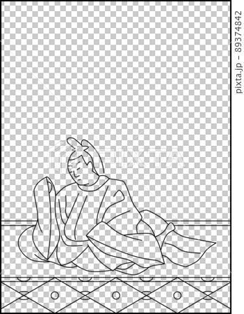 線画百人一首 No.016 線画百人一首 No.016 89374842