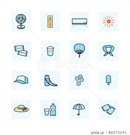 熱中症対策アイコンセット 89375241
