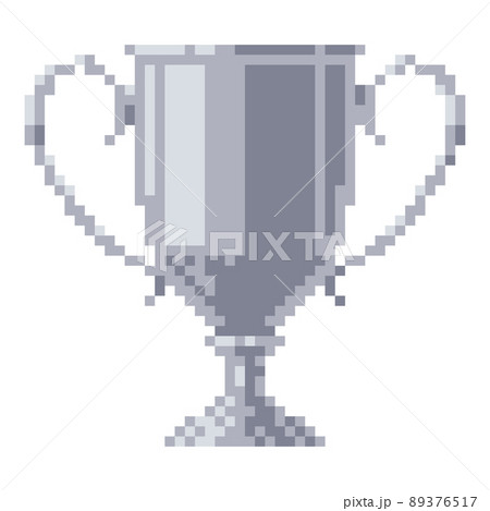 Pixel silver winner cup. Flat cartoon style.... - Stock Illustration  [89376517] - PIXTA