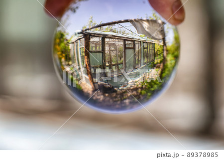 View of the old wooden frame greenhouse View of the old wooden frame greenhouse 89378985