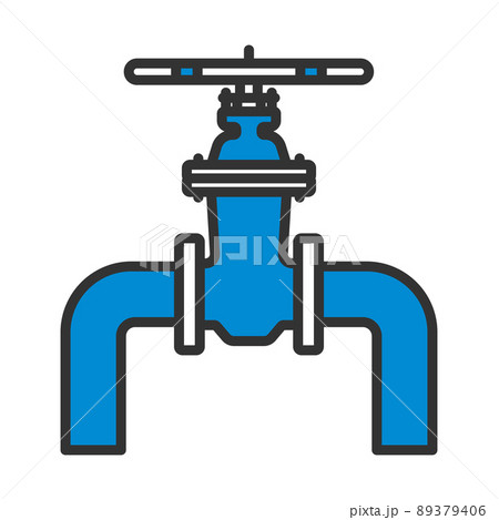 Icon Of Pipe With Valve 89379406