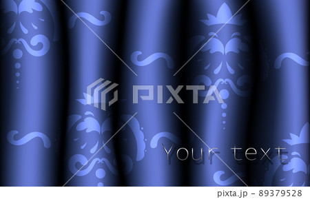 Realistic purple patterned fabric curtains. Pattern on drapes. Vector illustration. Realistic purple patterned fabric curtains. Pattern on drapes. Vector illustration. 89379528