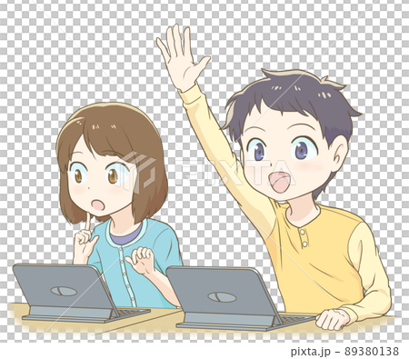 Programming Education_A_Students Raising Hands 89380138