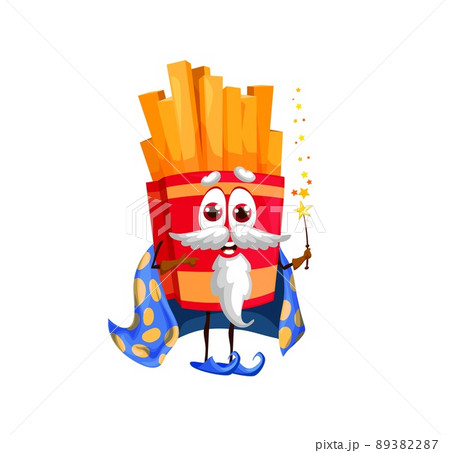 Cartoon Old French Fries Potato Wizard のイラスト素材 3287