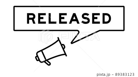 Megaphone icon with speech bubble in word released on white background 89383123