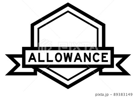 Vintage black color hexagon label banner with word allowance on white background Vintage black color hexagon label banner with word allowance on white background 89383149