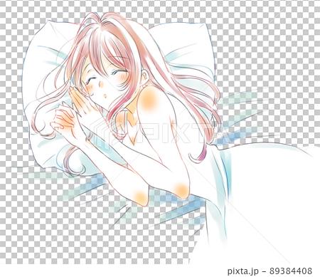 Woman who sleeps comfortably Woman who sleeps comfortably 89384408