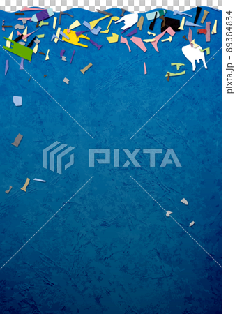 Marine debris floating in the water Paper craft Marine debris floating in the water Paper craft 89384834