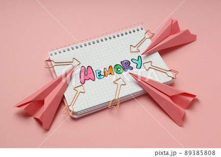 Concept of problems with memory, amnesia disease on pink background 89385808