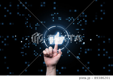 Like or thumbs up tool concept for social media promotion. Like or thumbs up tool concept for social media promotion. 89386201