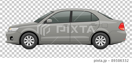 Illustration of a car seen from the side (sedan) 89386332