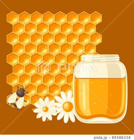 Background with honey items. Image for food and agricultural industry. 89386338