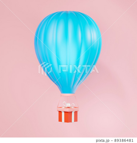 3D Rendering Blue Hot Air Balloon 12098081 PNG