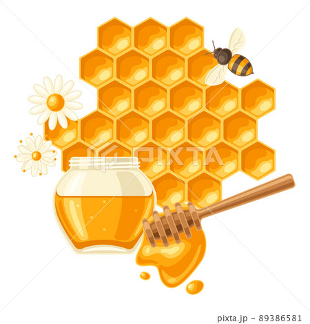 Background with honey items. Image for food and agricultural industry. 89386581