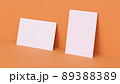 Business card mockup blank for brand identity logo presentation on orange background 89388389