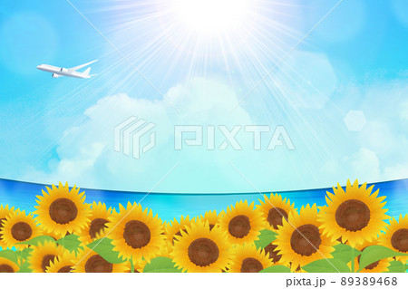 ひまわり　夏　イメージ背景素材 89389468