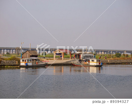 Antique ferry port in rural area Antique ferry port in rural area 89394327