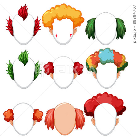 Set of clown facial expression 89394707