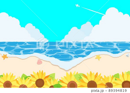 爽やかな夏の海の風景イラスト 89394819