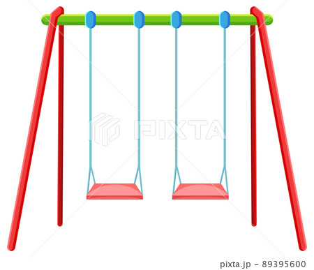 Playground swings on white background Playground swings on white background 89395600
