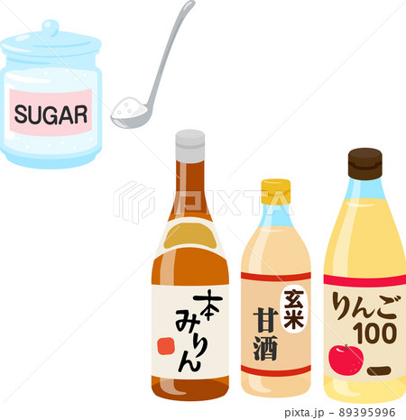 白砂糖とみりん、甘酒、リンゴジュース 白砂糖とみりん、甘酒、リンゴジュース 89395996