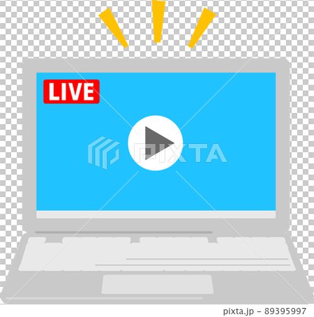 Laptop with live broadcast Laptop with live broadcast 89395997