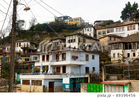 Aged buildings of Albanian old town Gjirokaster 89396456