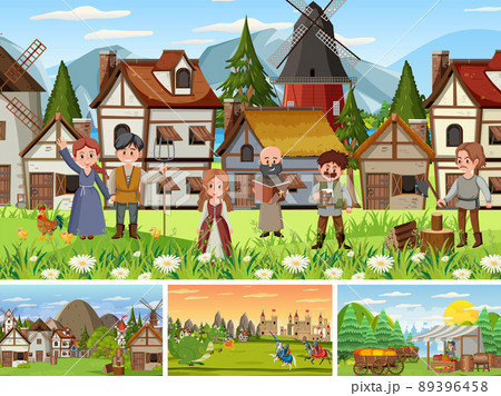Set of different scene medieval Set of different scene medieval 89396458