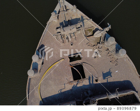 Ship sunk in the second world war. Gualtieri, Italy 89396879