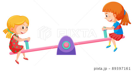 Simple children seesaw on white background 89397161