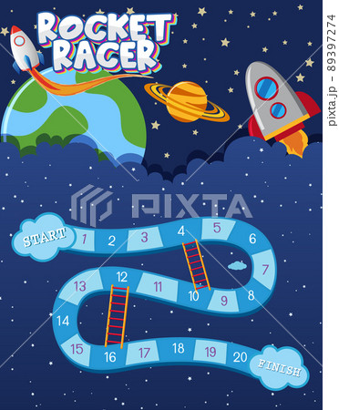 Game template with space theme background 89397274