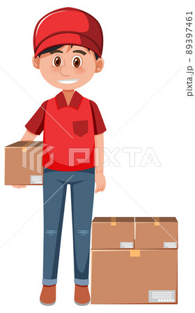 Delivery man with packages Delivery man with packages 89397461