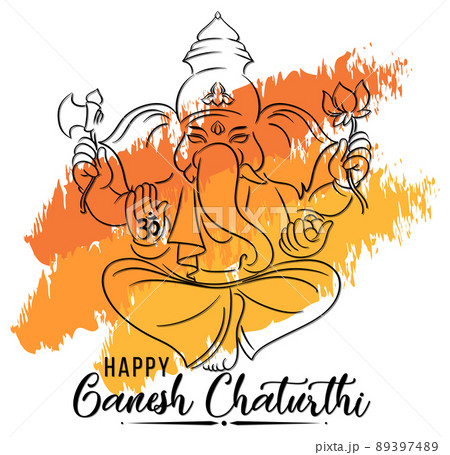 Hand draw sketch lord ganesh chaturthi beautiful holiday card background  10521647 Vector Art at Vecteezy
