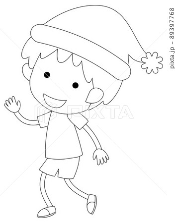 A boy doodle outline for colouring A boy doodle outline for colouring 89397768