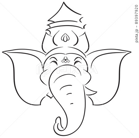 Indian elephant god on white background 89397920