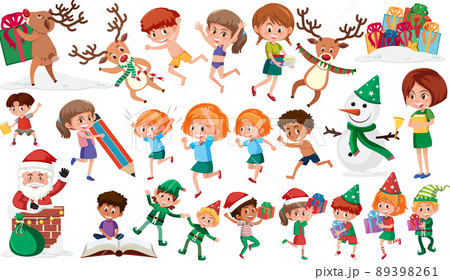Collection of many kids doing different activities 89398261