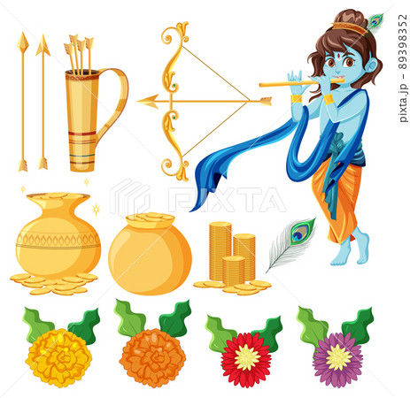 Indian god and golden bow Indian god and golden bow 89398352