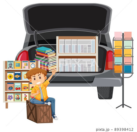 Boy selling books and news paper 89398412
