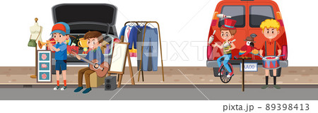 People playing music at the flea market 89398413