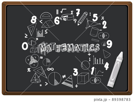 Math formula on blackboard isolated 89398783