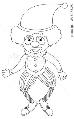 Clown doodle outline for colouring Clown doodle outline for colouring 89398805