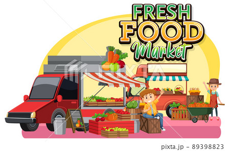 Flea market concept with fresh food shop 89398823