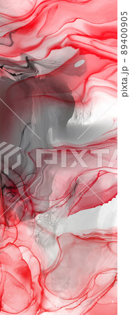 Black red ink brush stroke on white background. Black red ink brush stroke on white background. 89400905