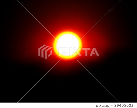 defocused sun at the sunset over the trees, Puebla, Mexico 89405002