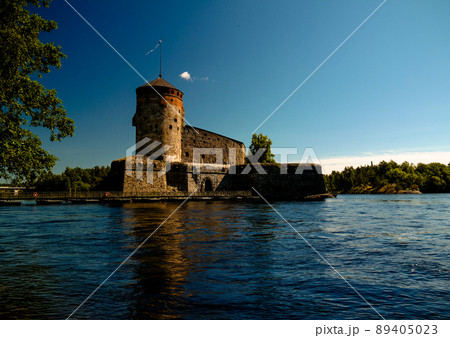 View to Olavinlinna castle, Savonlinna, Finland 89405023