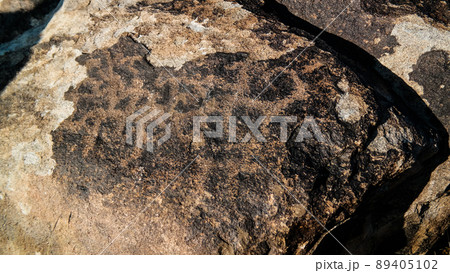 Rock painting aka petroglypgs at the field in Cholpon-Ata, Issyk-kul, Kyrgyzstan Rock painting aka petroglypgs at the field in Cholpon-Ata, Issyk-kul, Kyrgyzstan 89405102