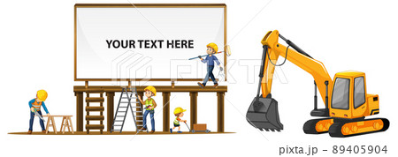Empty board with construction site theme 89405904