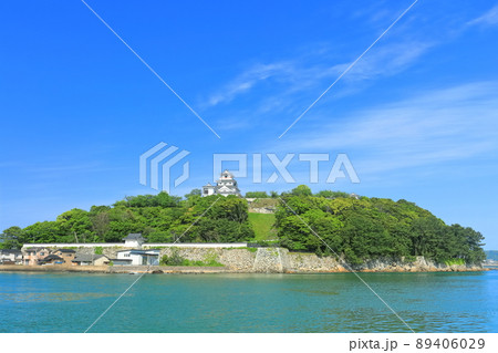 【佐賀県】晴天下の唐津城天守閣 89406029