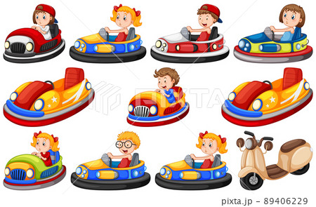 Kids riding on go-kart Kids riding on go-kart 89406229